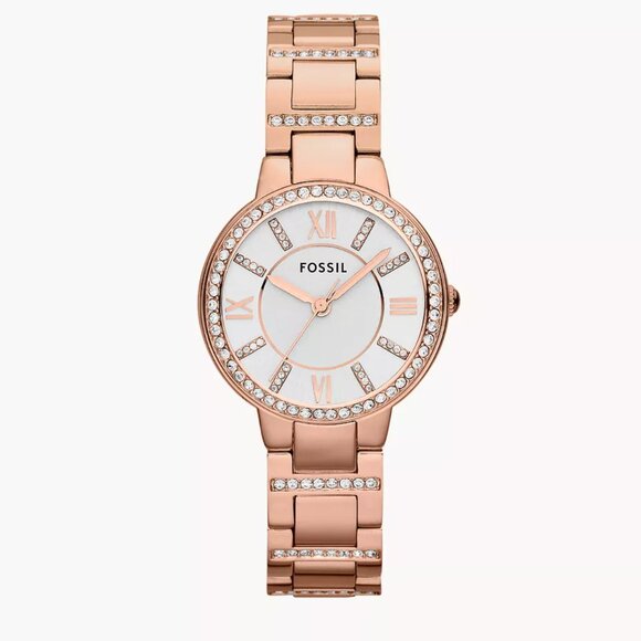 Fossil Virginia Rose-Tone Stainless Steel Watch - Picture 2 of 3
